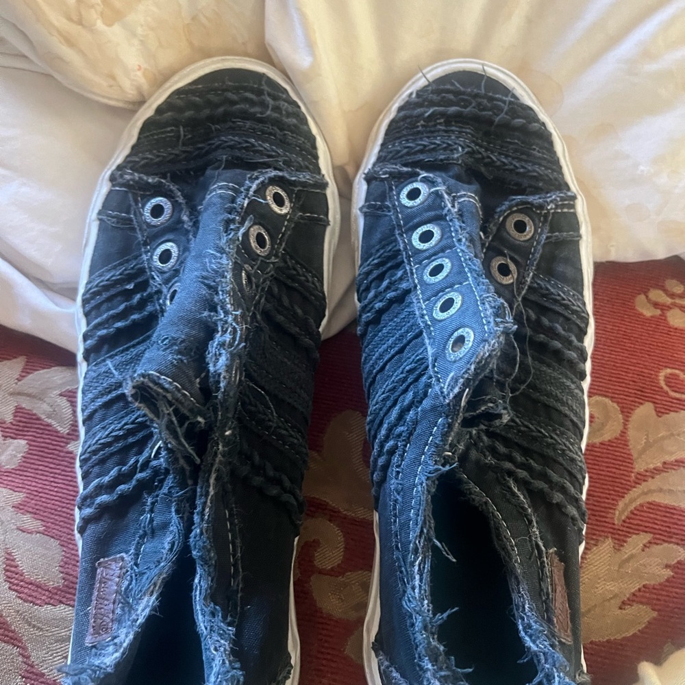 Blowfish Distressed Black Ankle Booties